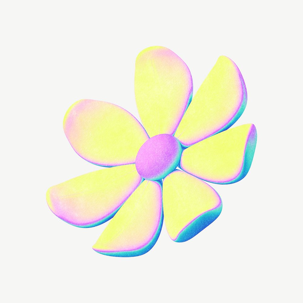 Yellow flower gradient holographic psd