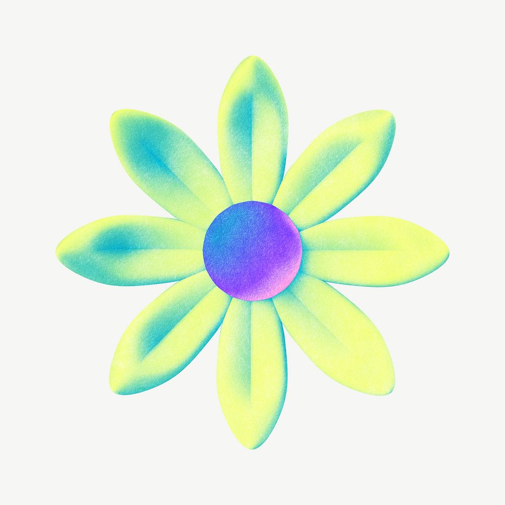 Green flower gradient holographic psd