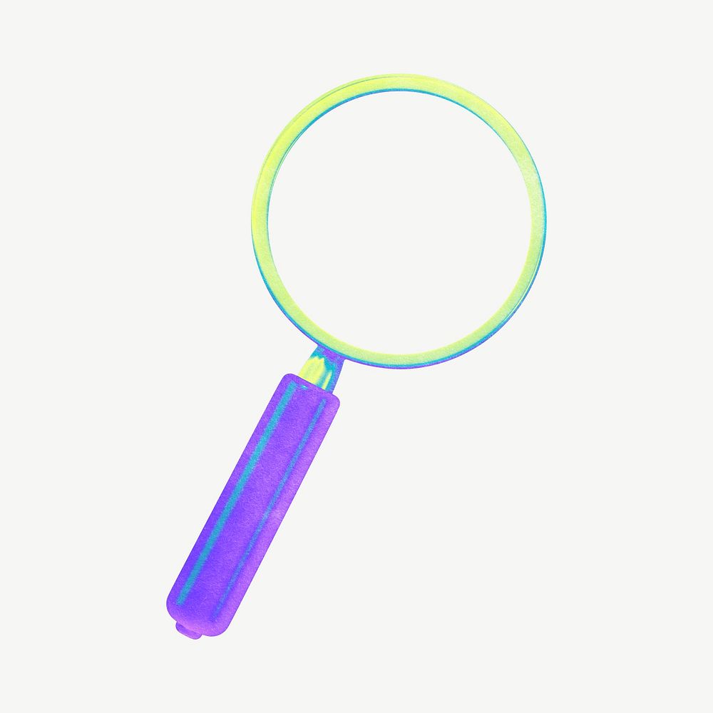 Magnifying glass collage element psd