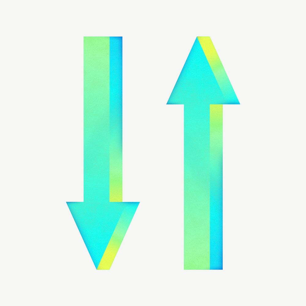 Up & down arrows collage element psd