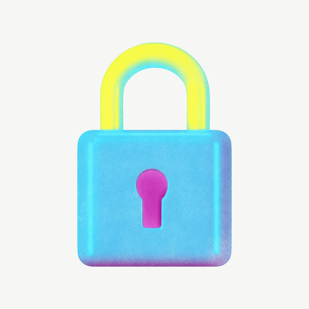 Blue data protection padlock psd