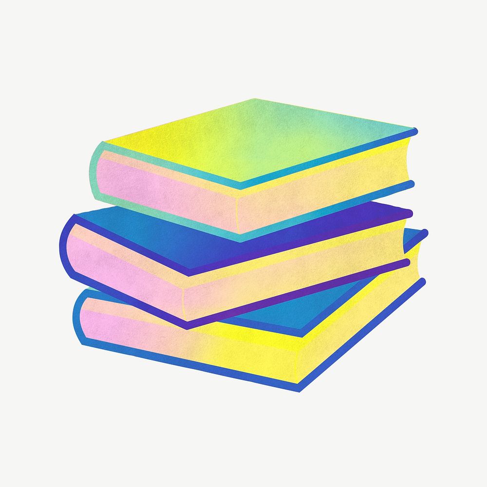 Gradient stack of books psd