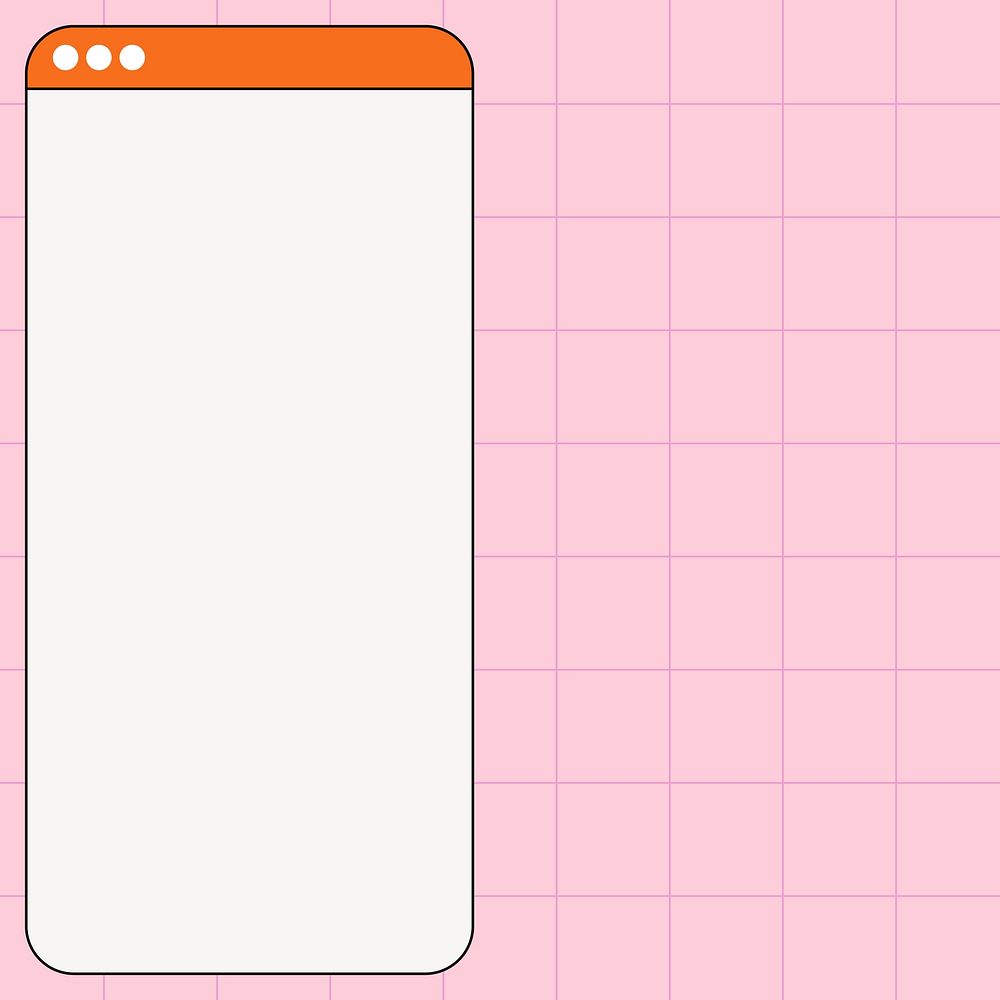 Message window frame, grid pink background vector