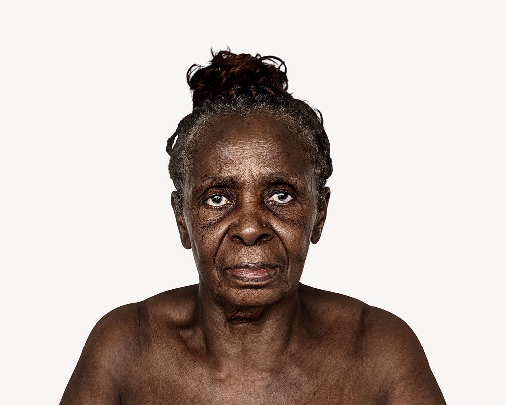 Senior African woman isolated image