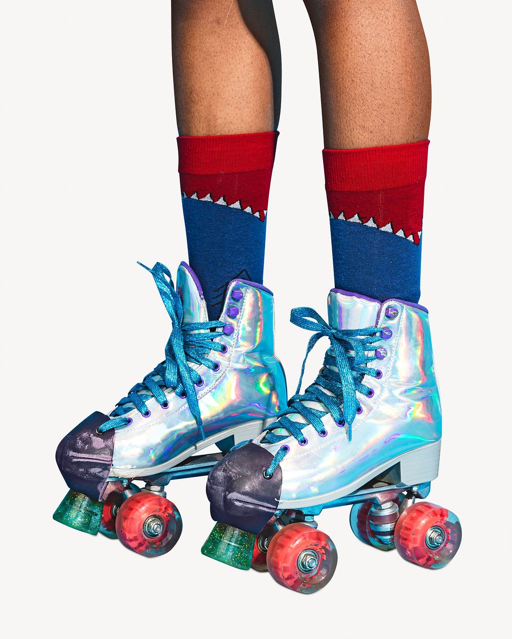 Legs in a roller skates isolated image