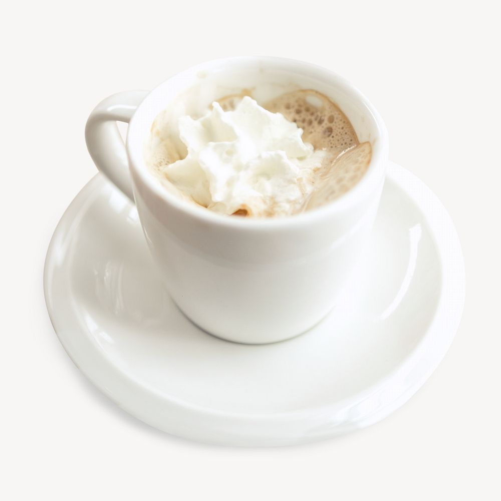 Espresso with whipped cream isolated image
