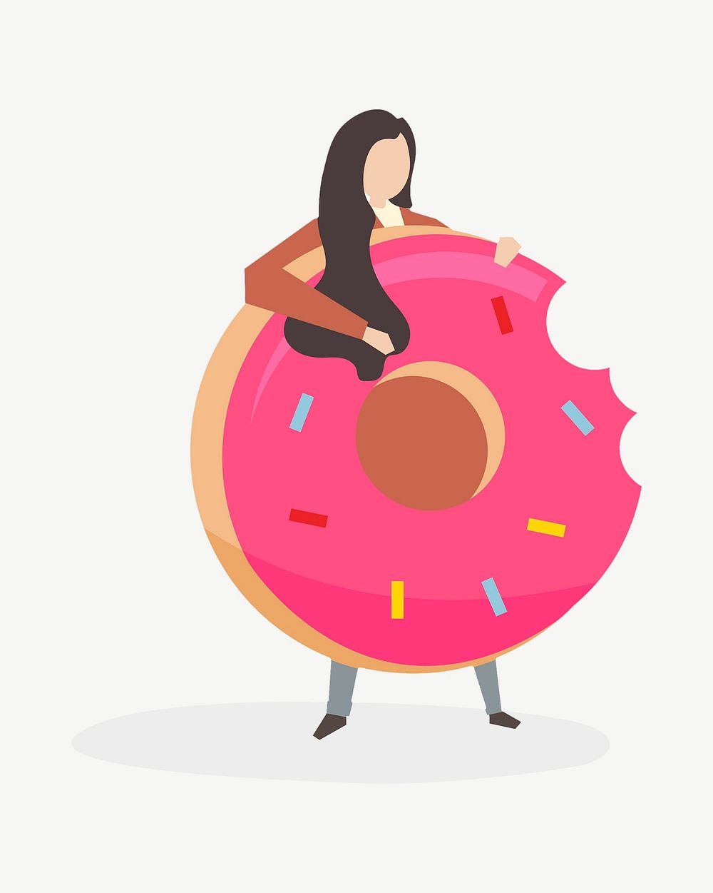 Cute donut illustration psd