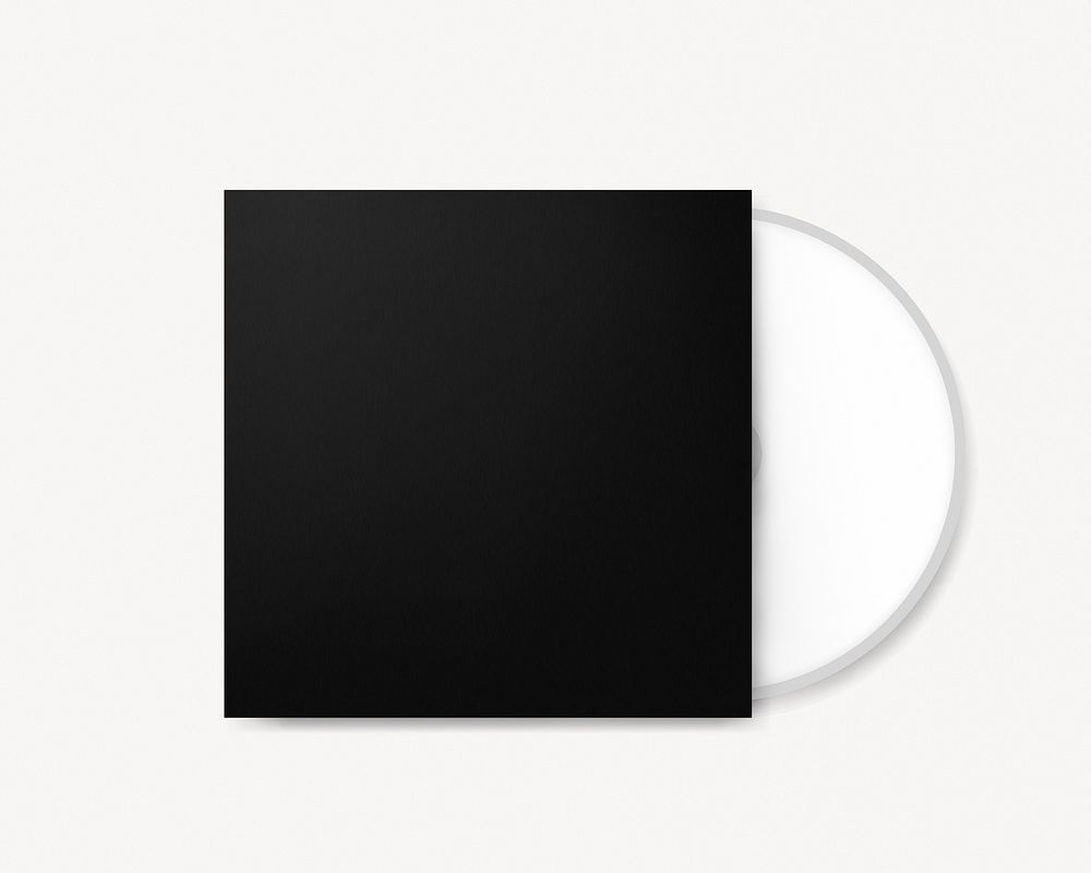 Blank black CD album cover, isolated object