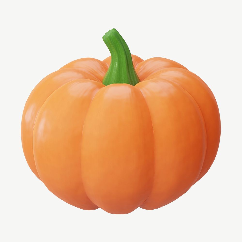 3D pumpkin vegetable, collage element psd