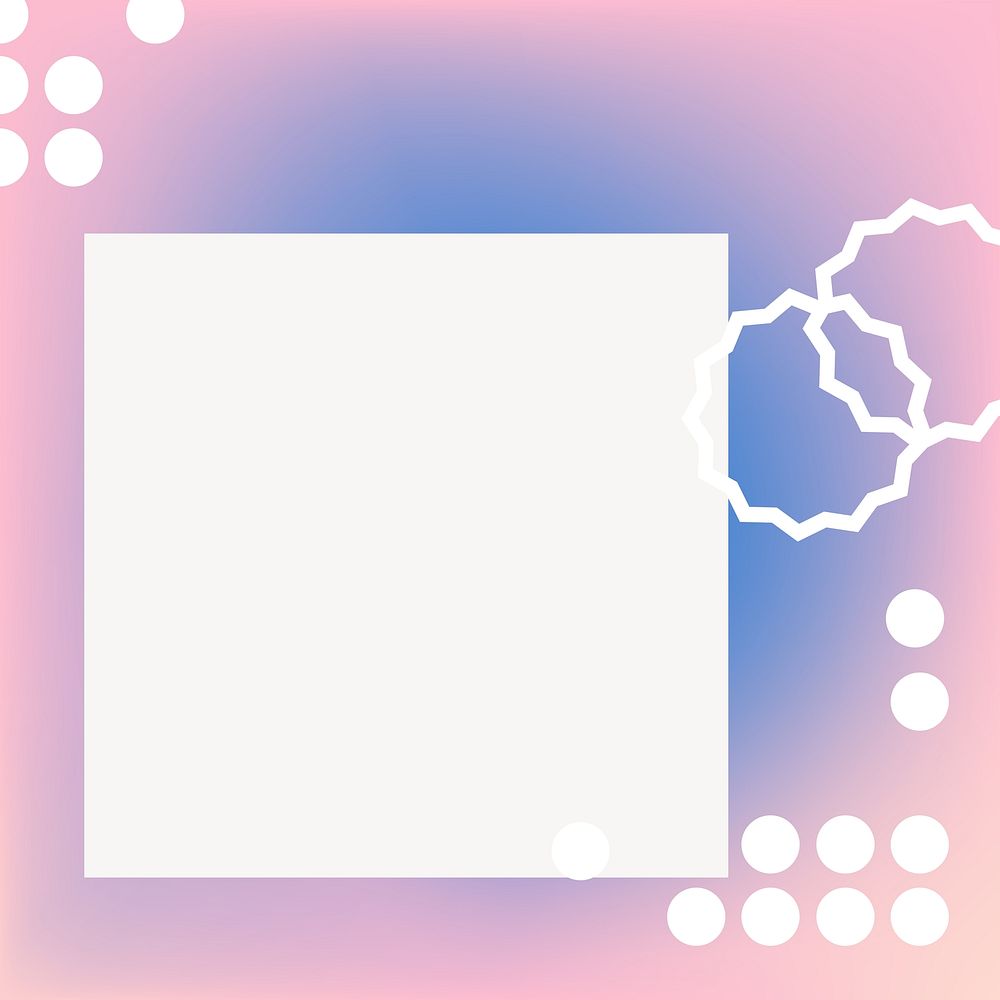 Pink blue aesthetic gradient  frame editable vector