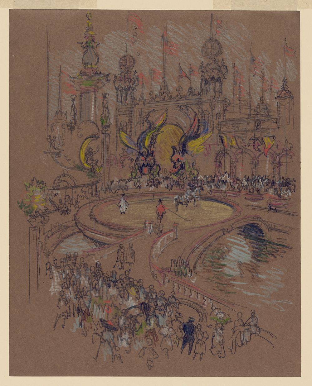 Coney Island (between ca. 1904 and 1908) drawing in high resolution by Joseph Pennell.