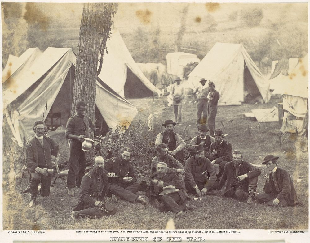 Group at Headquarters of the Army of the Potomac, Antietam, October 1862 by Alexander Gardner