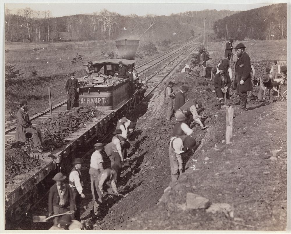 Excavating for "Y" at Devereaux Station, Orange & Alexandria Railroad