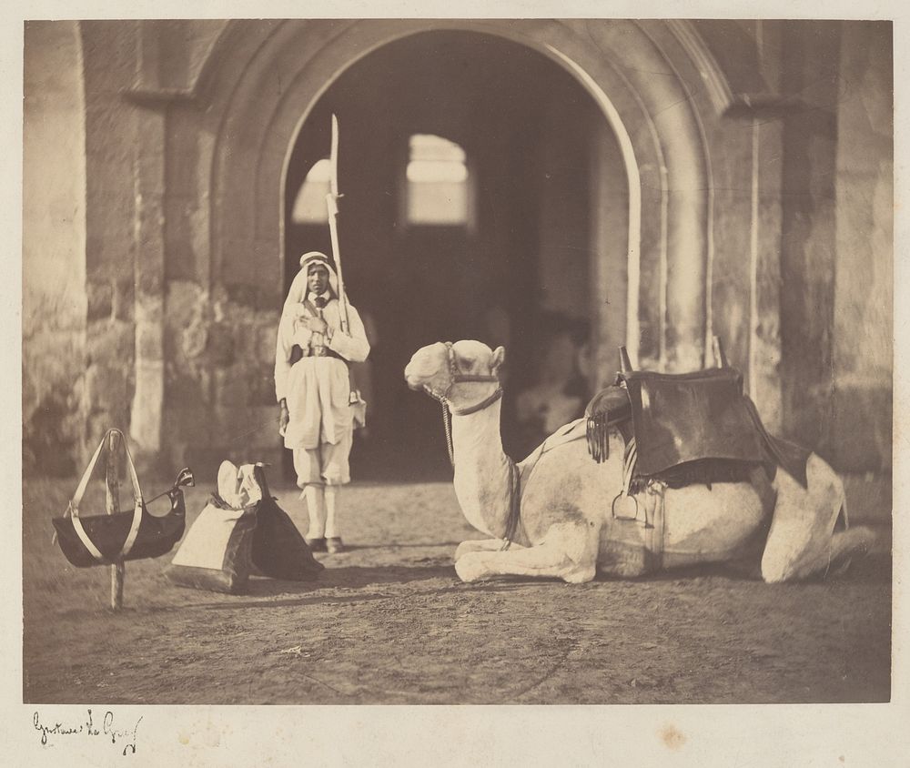 Soldier and Military Camel by Gustave Le Gray