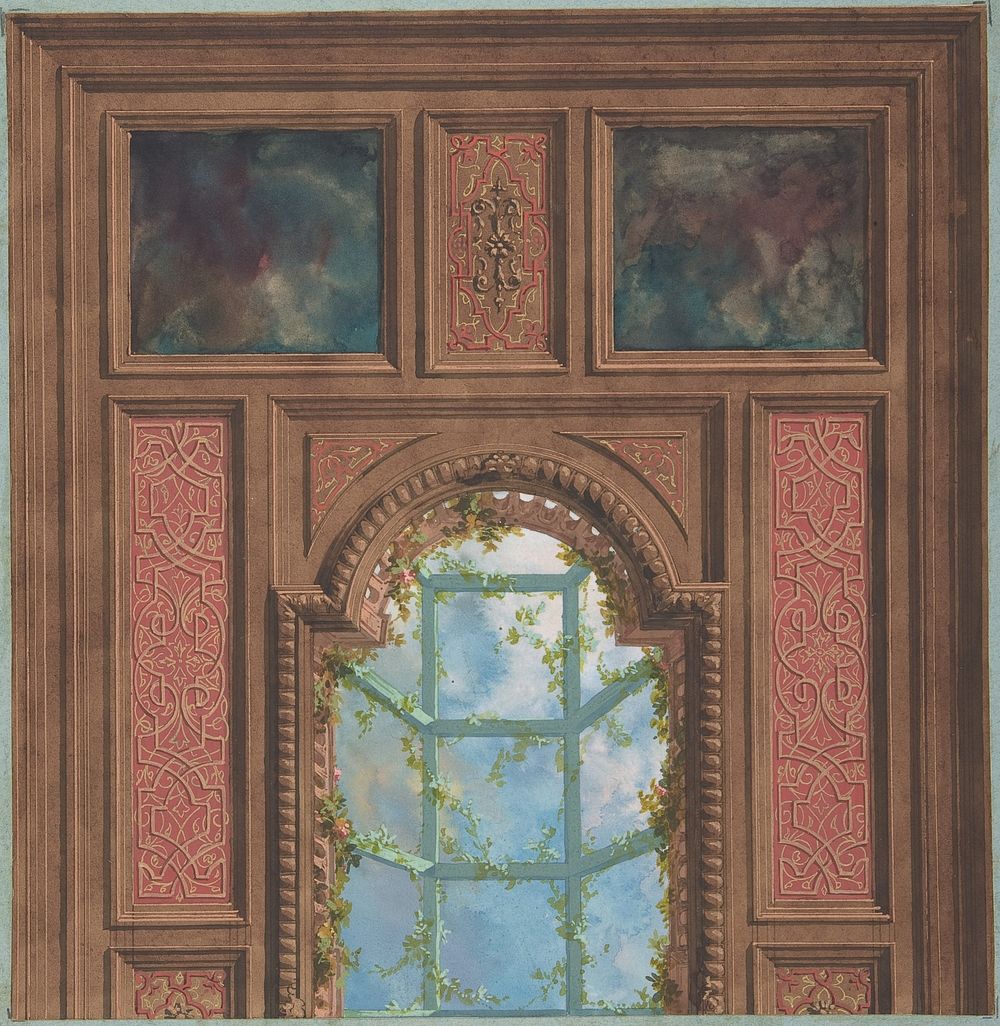 Design for Coffered Ceiling by Jules-Edmond-Charles Lachaise and Eugène-Pierre Gourdet