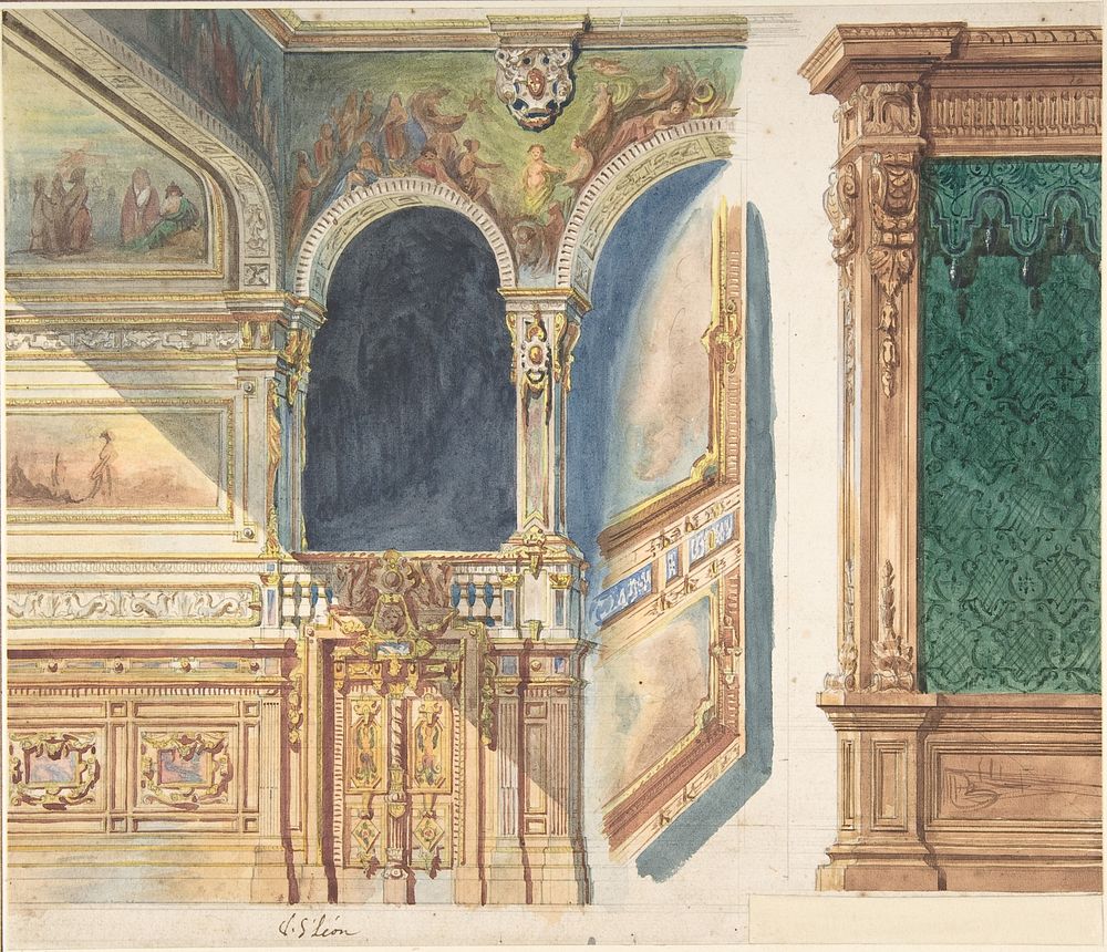 Design for an Interior, possibly a Theater 