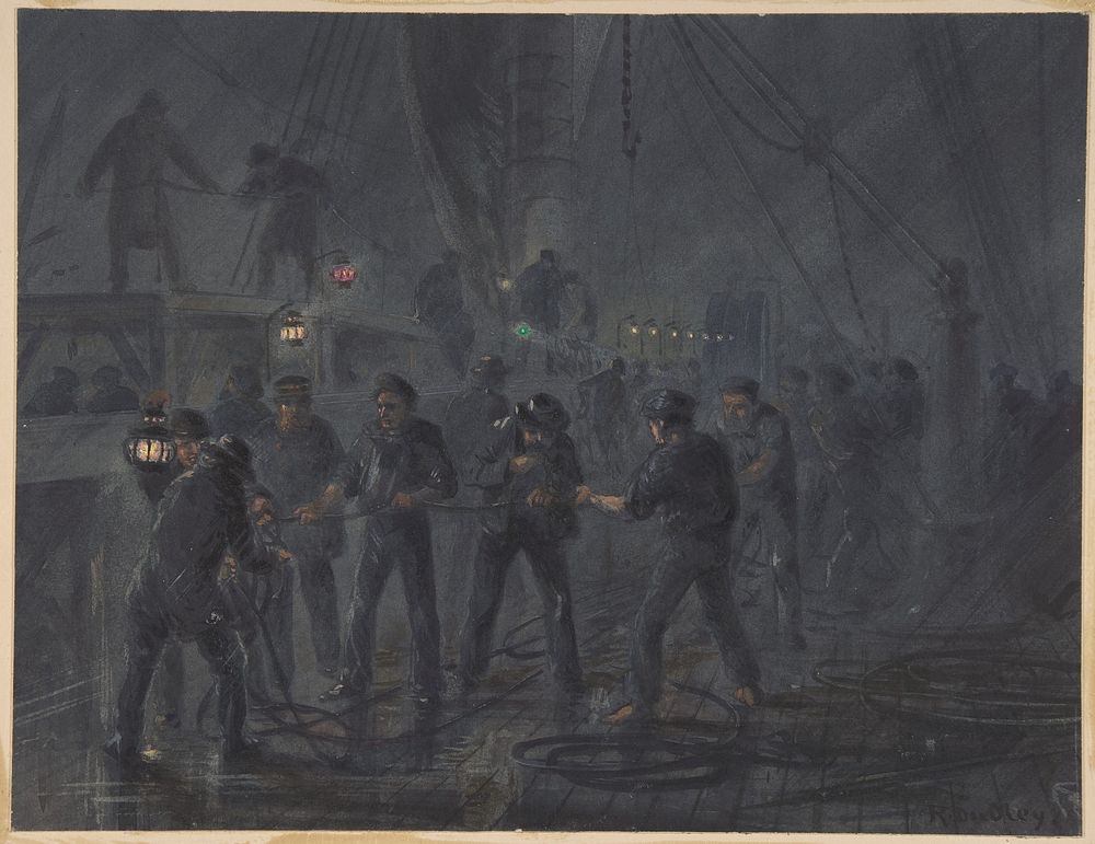 A Night Scene. The Cable Entangled and Nearly Broken, July 18th, 1866 by Robert Charles Dudley