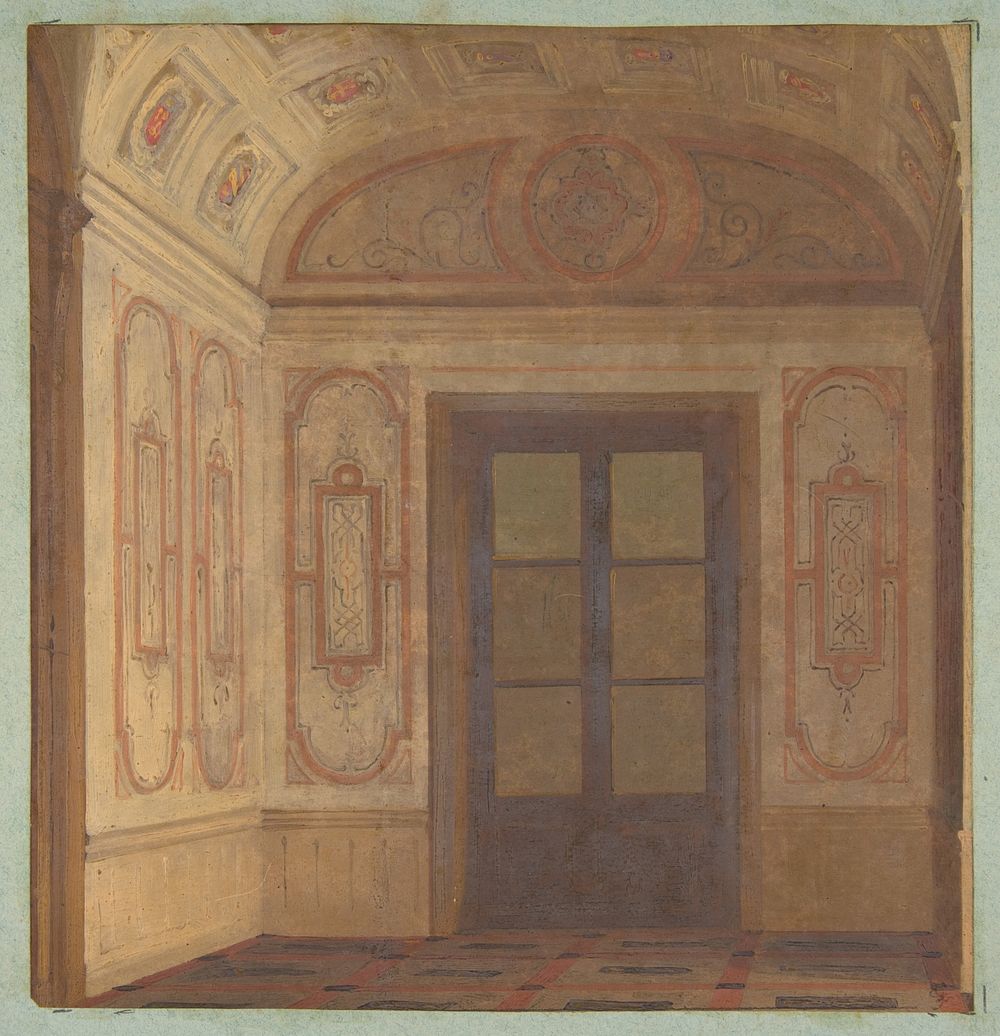 Design for the Vestibule  of the Chateau de Lude (Sarthe) by Jules-Edmond-Charles Lachaise and Eugène-Pierre Gourdet