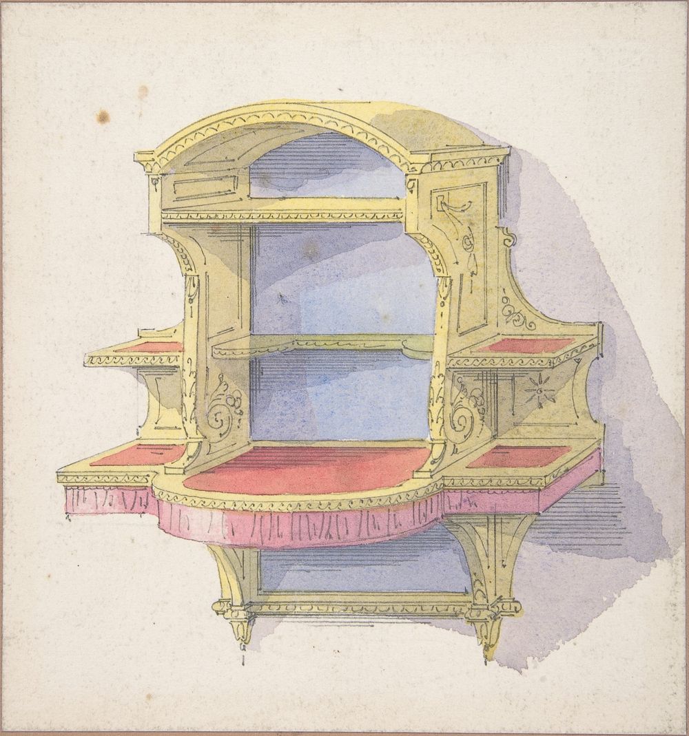 Design for Hanging Shelves, Anonymous, British, 19th century