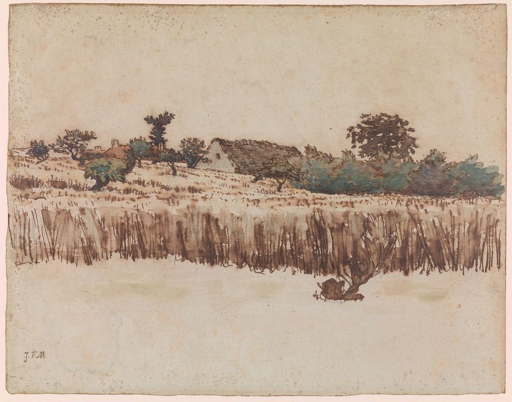 Hamlet in a Wheat Field, Vichy by Jean-François Millet