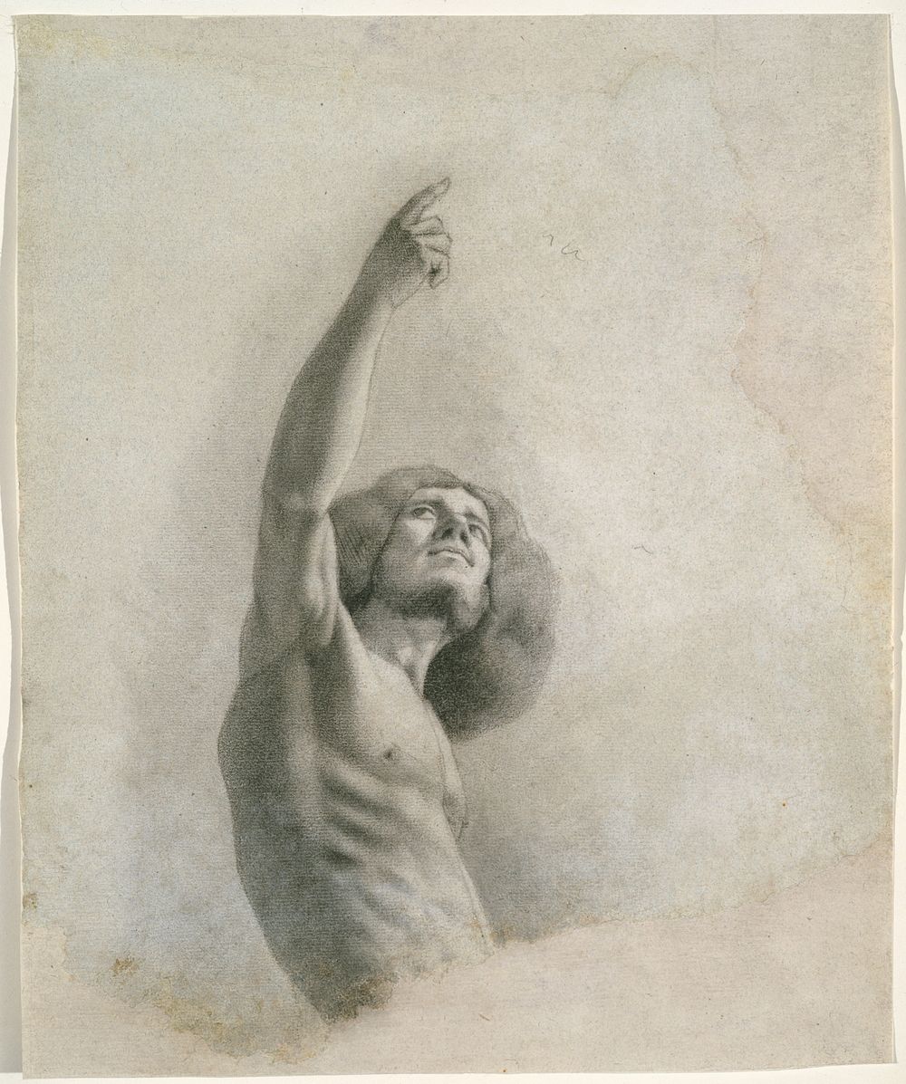 Self-Portrait with Upraised Arm by Gustave Courbe
