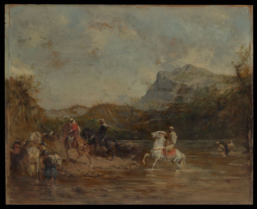 Arabs Crossing a Ford by Eugène Fromentin