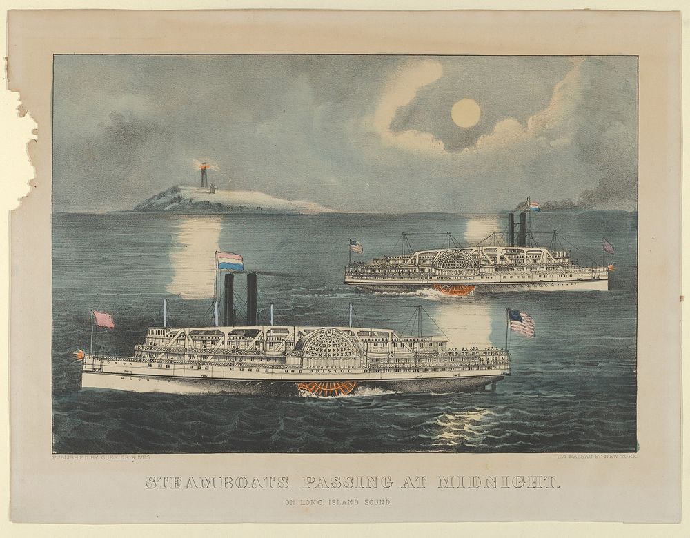 Steamboats Passing at Midnight – On Long Island Sound