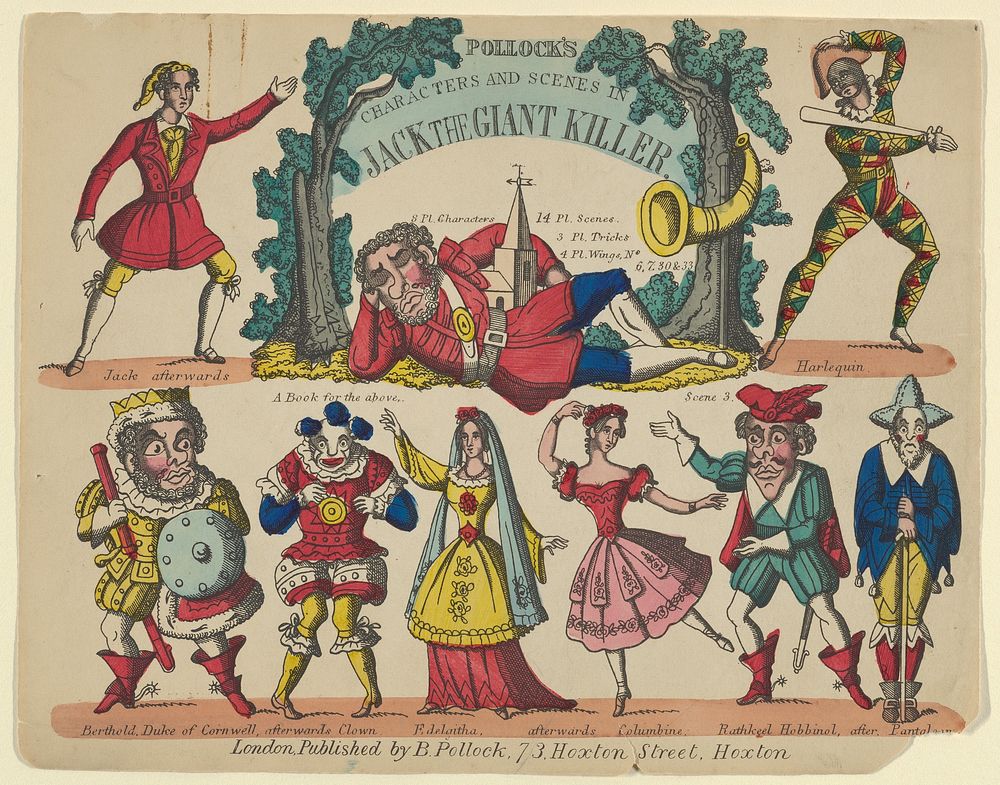 Characters and Scenes, from Jack and the Giant Killer, Plate 1 for a Toy Theater, Benjamin Pollock (publisher)