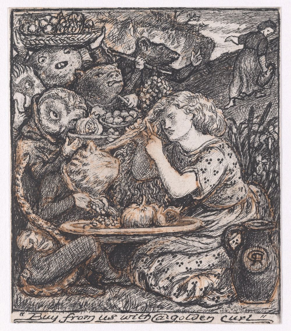 Buy From Us With a Golden Curl," for "The Goblin Market" by Dante Gabriel Rossetti