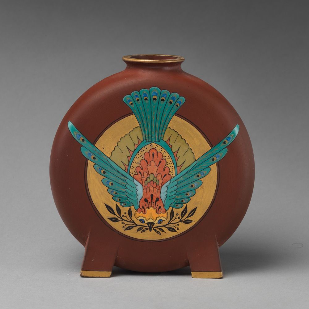 Moon flask with Aesthetic bird motif