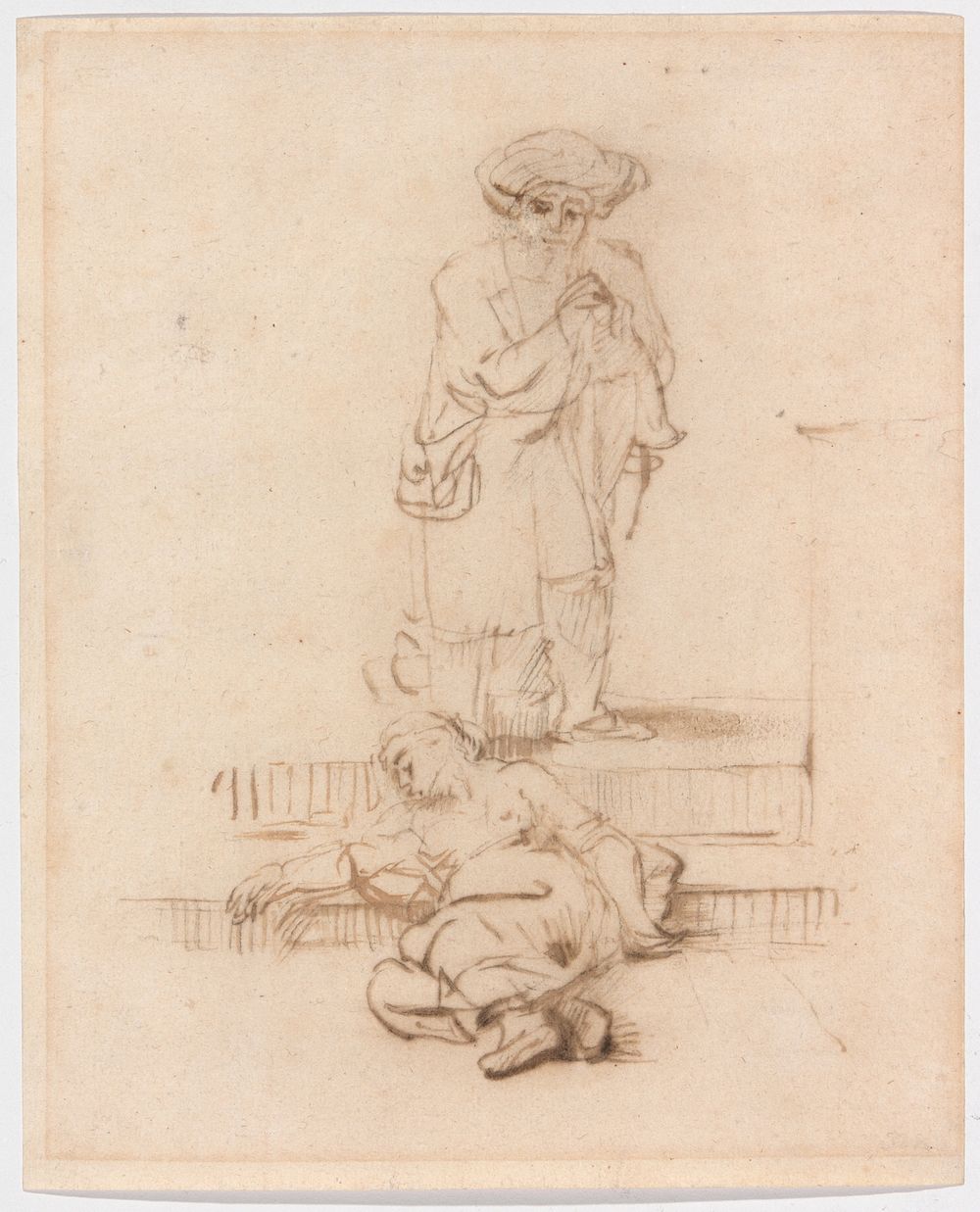 Copy after the Levite and the Violated Woman by Follower of Rembrandt van Rijn