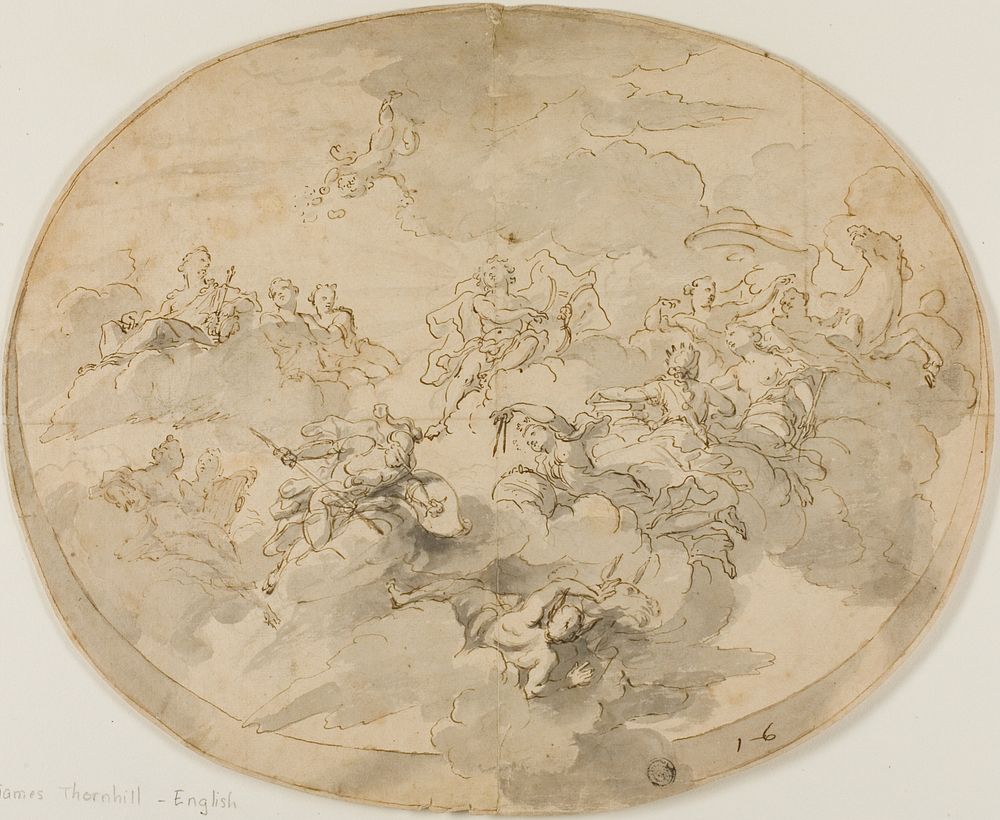 Design for Ceiling Fresco: Apollo and the Muses with Minerva Destroying Ignorance by James Thornhill