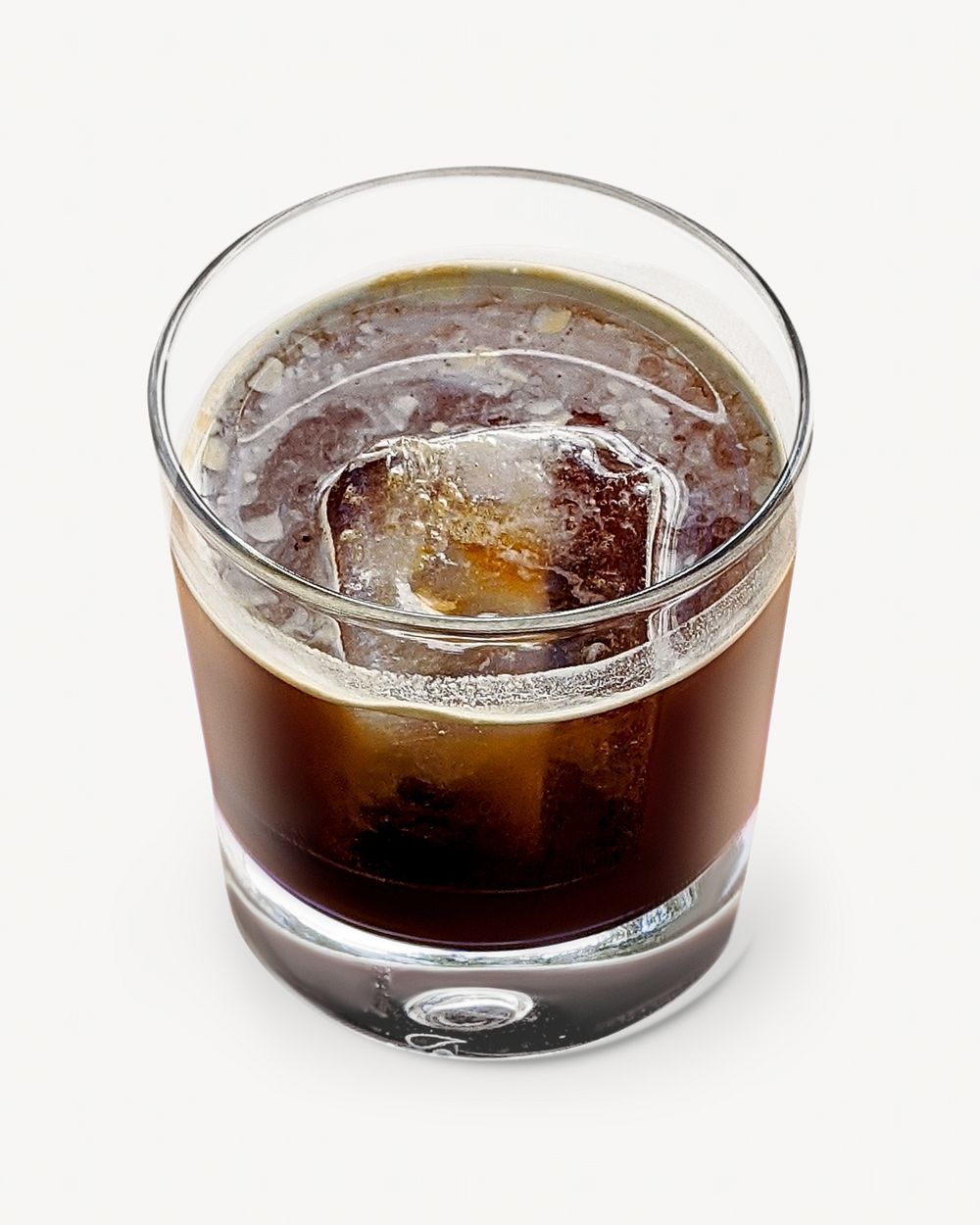 Iced black coffee, isolated image