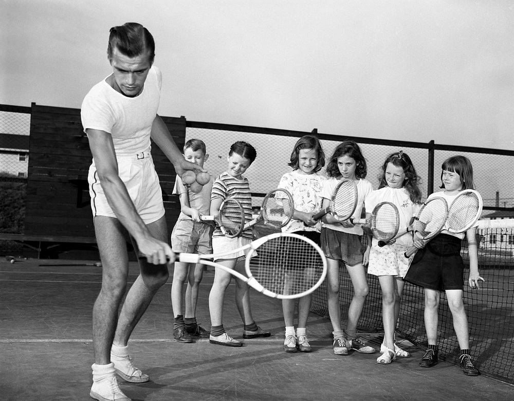 Tennis Class for Children 1947 Oak Ridge