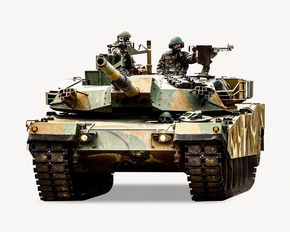 Military combat tank isolated image