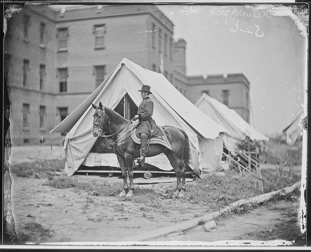 Gen. Joseph Hooker and horse. Original public domain image from Flickr