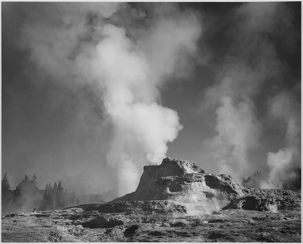 "Castle Geyser Cove, Yellowstone National Park," Wyoming. Photographer: Adams, Ansel, 1902-1984. Original public domain…
