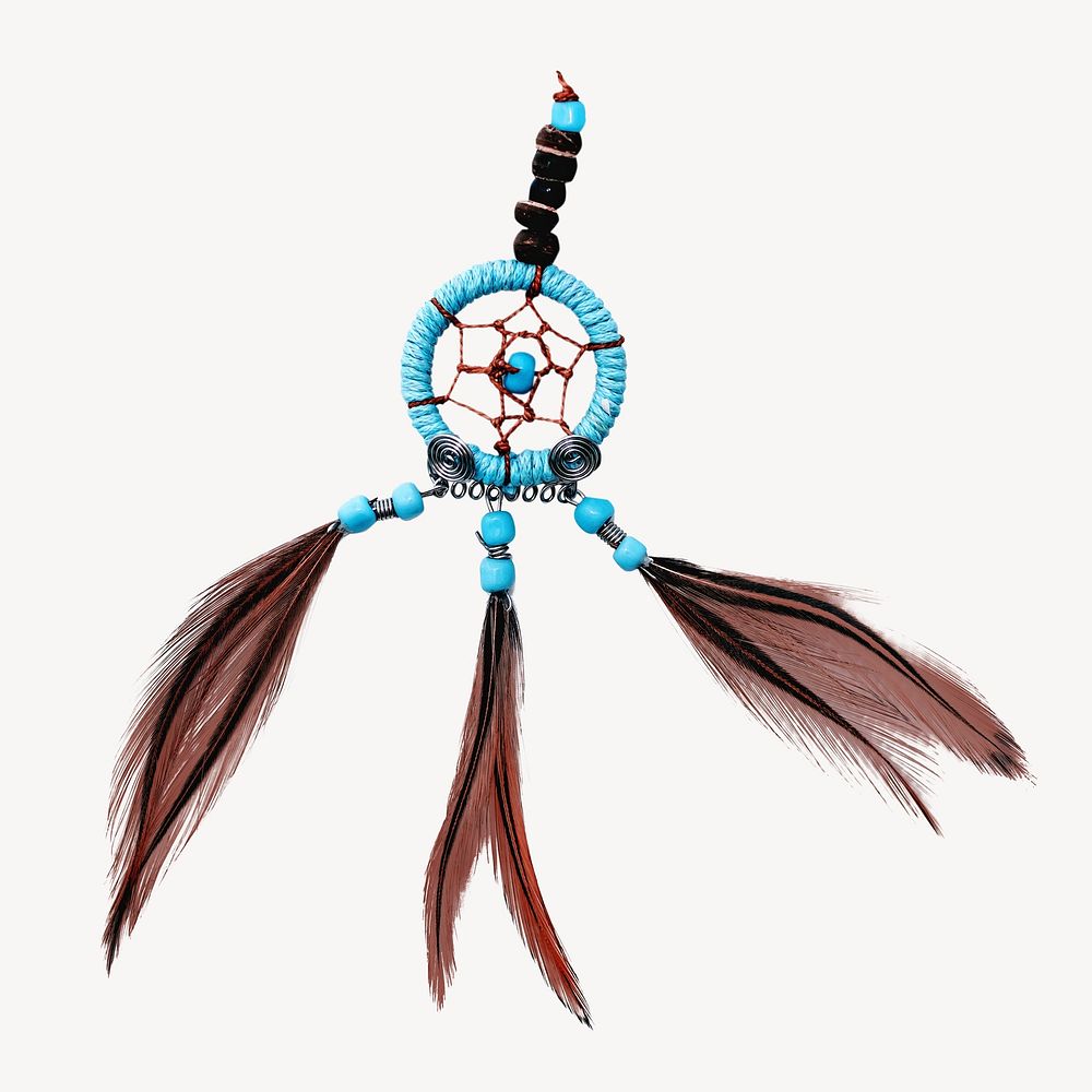 Feather dreamcatcher, isolated object