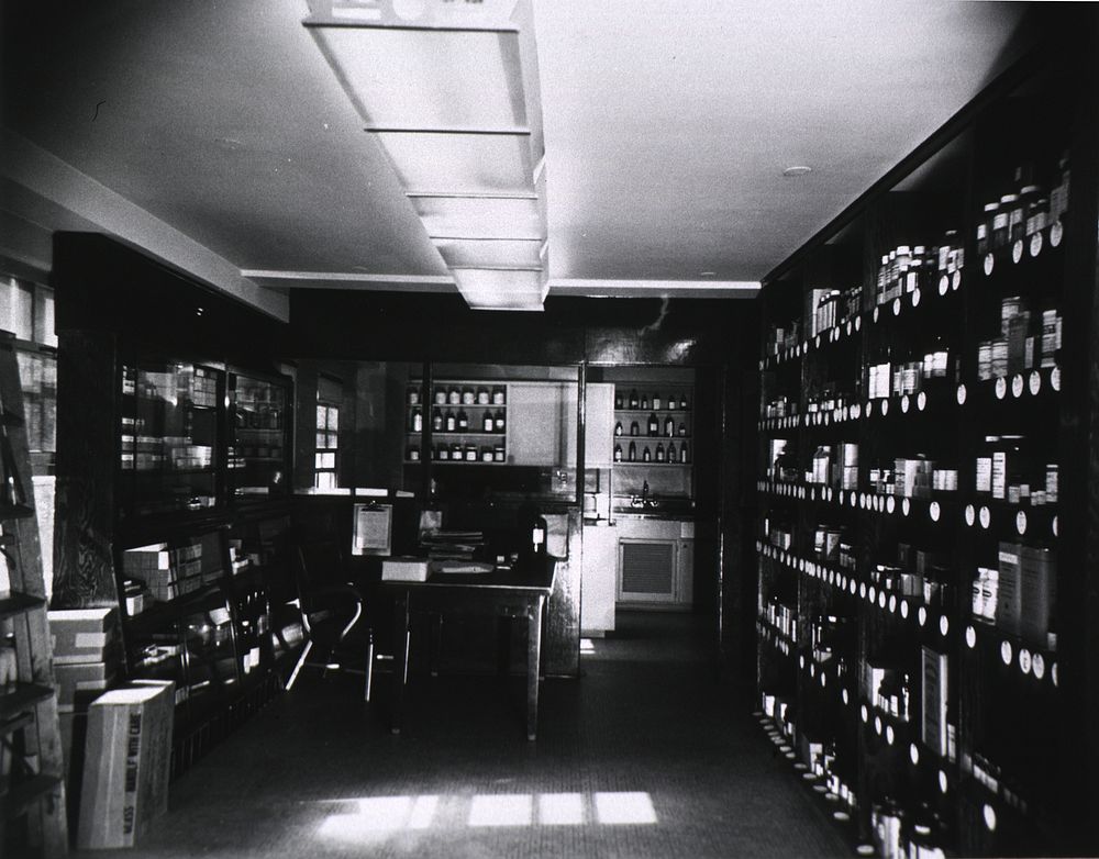 U.S. Naval Hospital, Corona, CA: Pharmacy. Original public domain image from Flickr