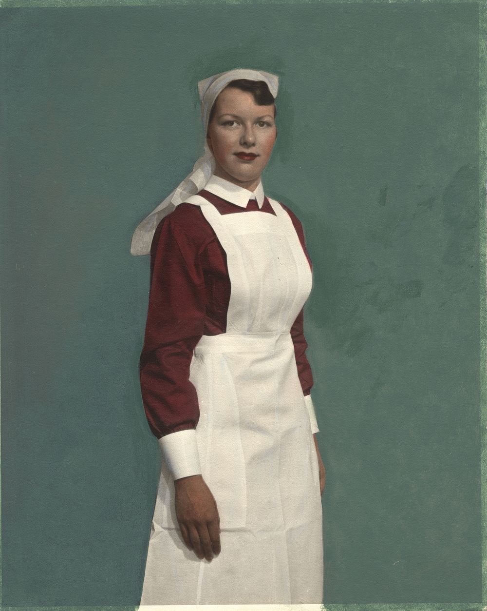 Nurse wearing uniform from Northern Ireland. Original public domain image from Flickr
