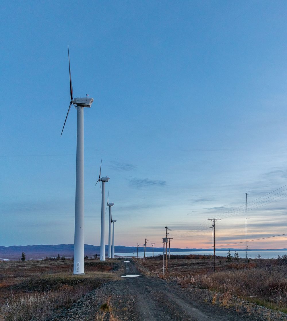 October 6, 2022 - A six-turbine wind farm provides energy for Unalakleet, Alaska, a remote village on the coast of the…