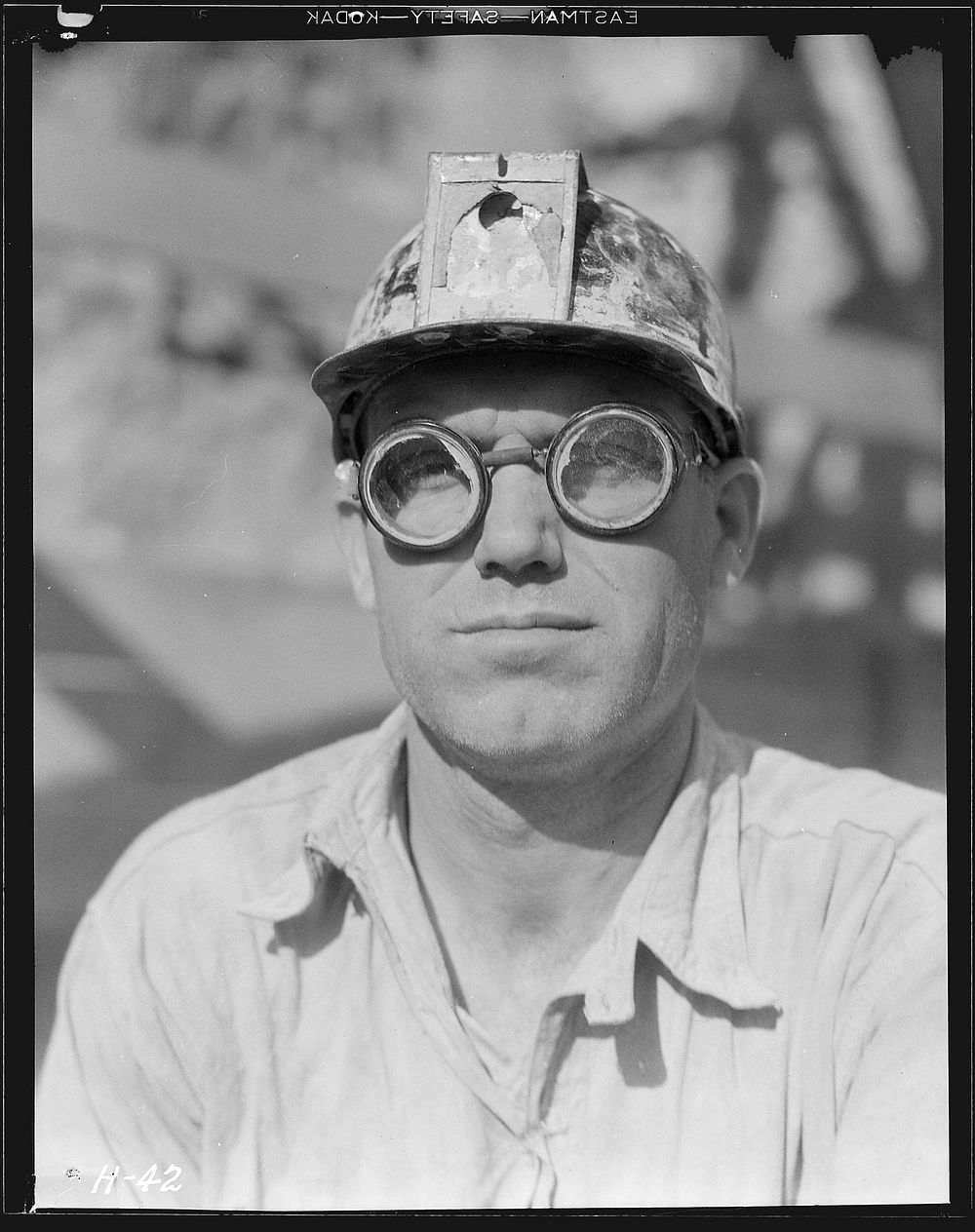 Arthur Roberts, shaftman on test drilling work at the Norris Dam site, October 1933. Photographer: Hine, Lewis. Original…