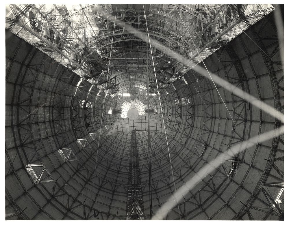 Photograph of the Interior Hull of a Dirigible before Gas Cells were Installed, ca. 1933. Original public domain image from…