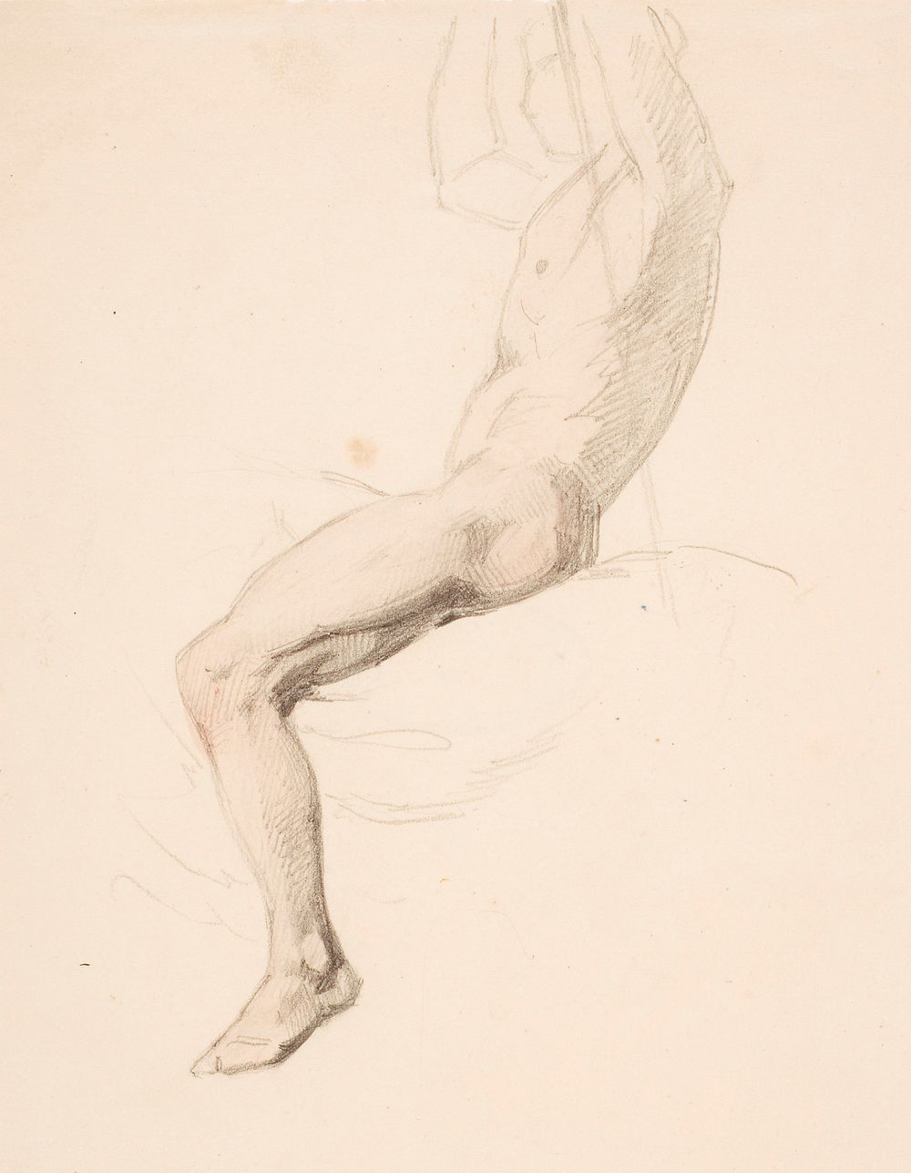 Hevosella ratsastava alaston nuorukainen, 1845 - 1855