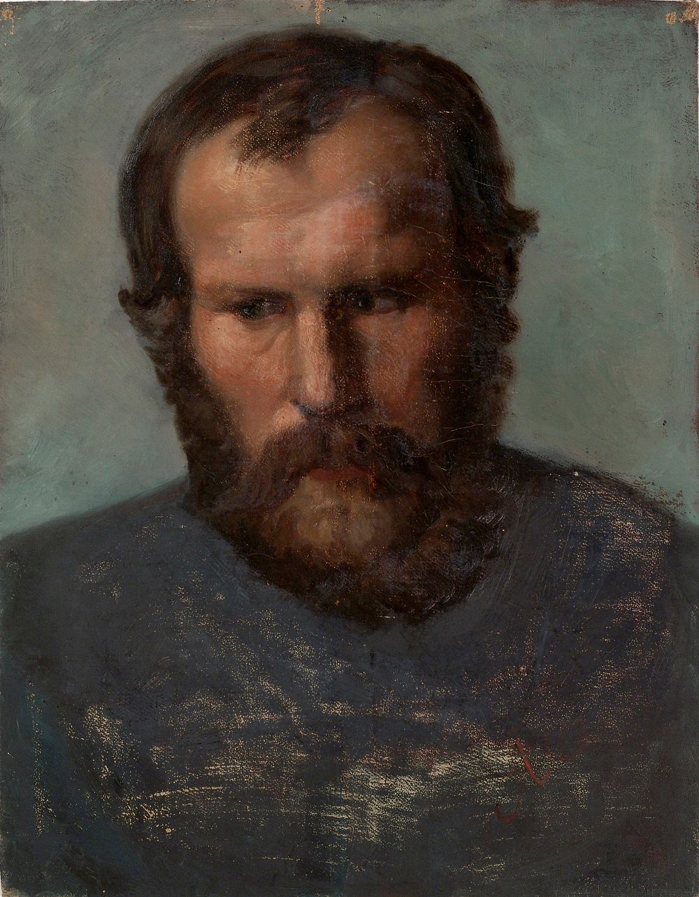 Portrait of a bearded man ; unfinished, 1854 - 1855