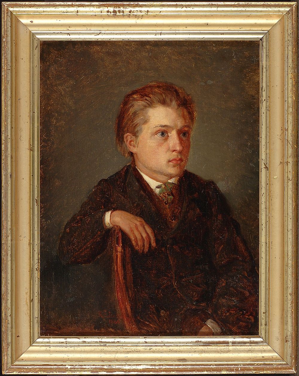 Portrait of a younghood friend (hjalmar montell), 1866