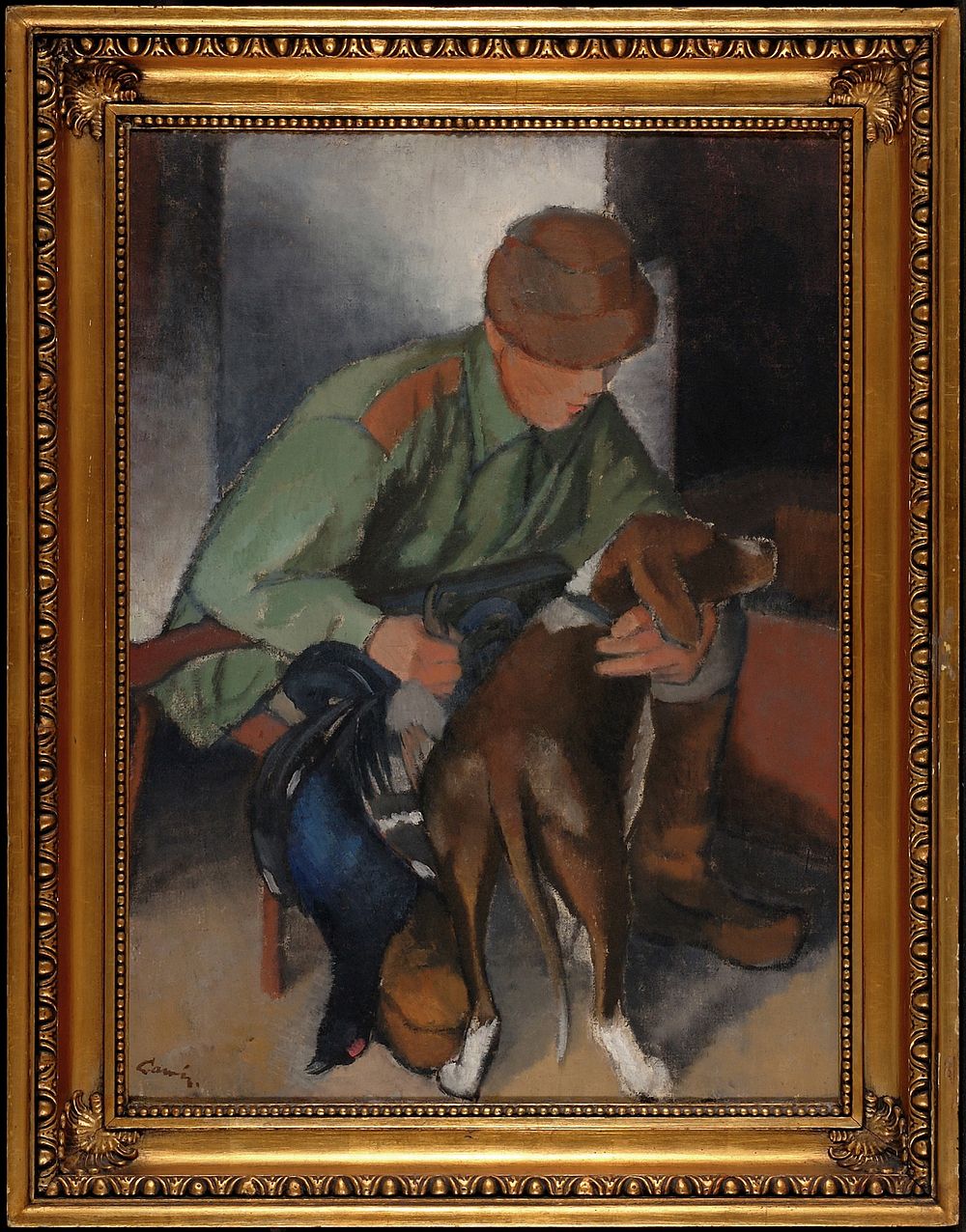 Hunter with his hound, 1920 - 1930