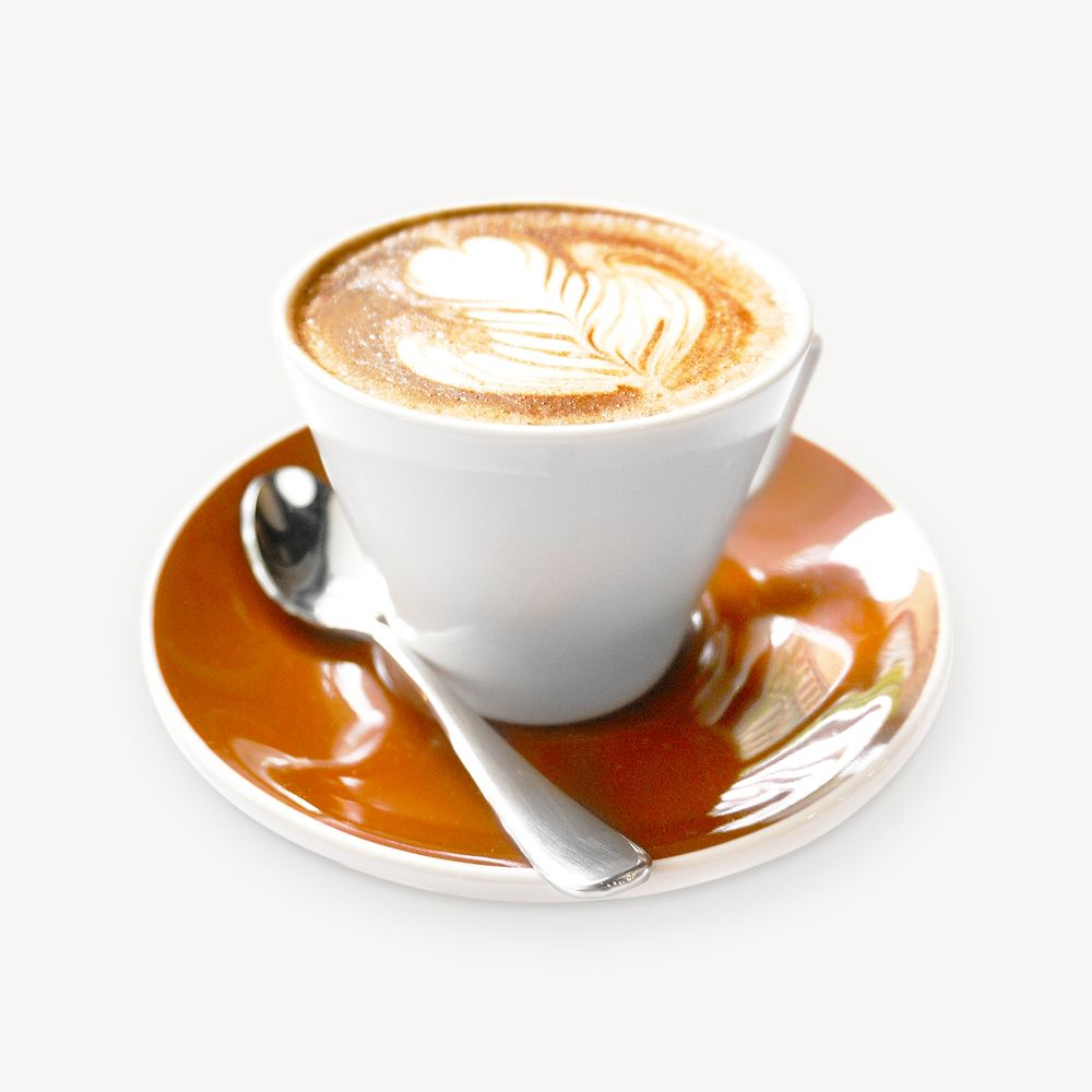 Latte art image on white