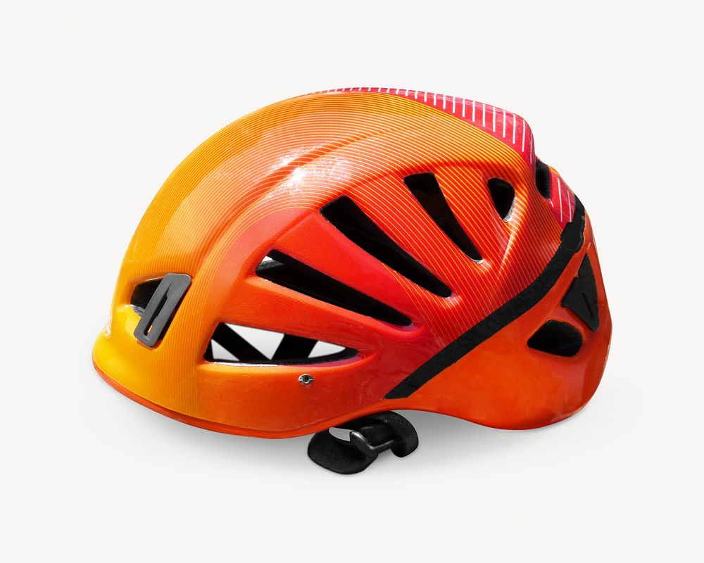 Orange helmet, isolated object on white