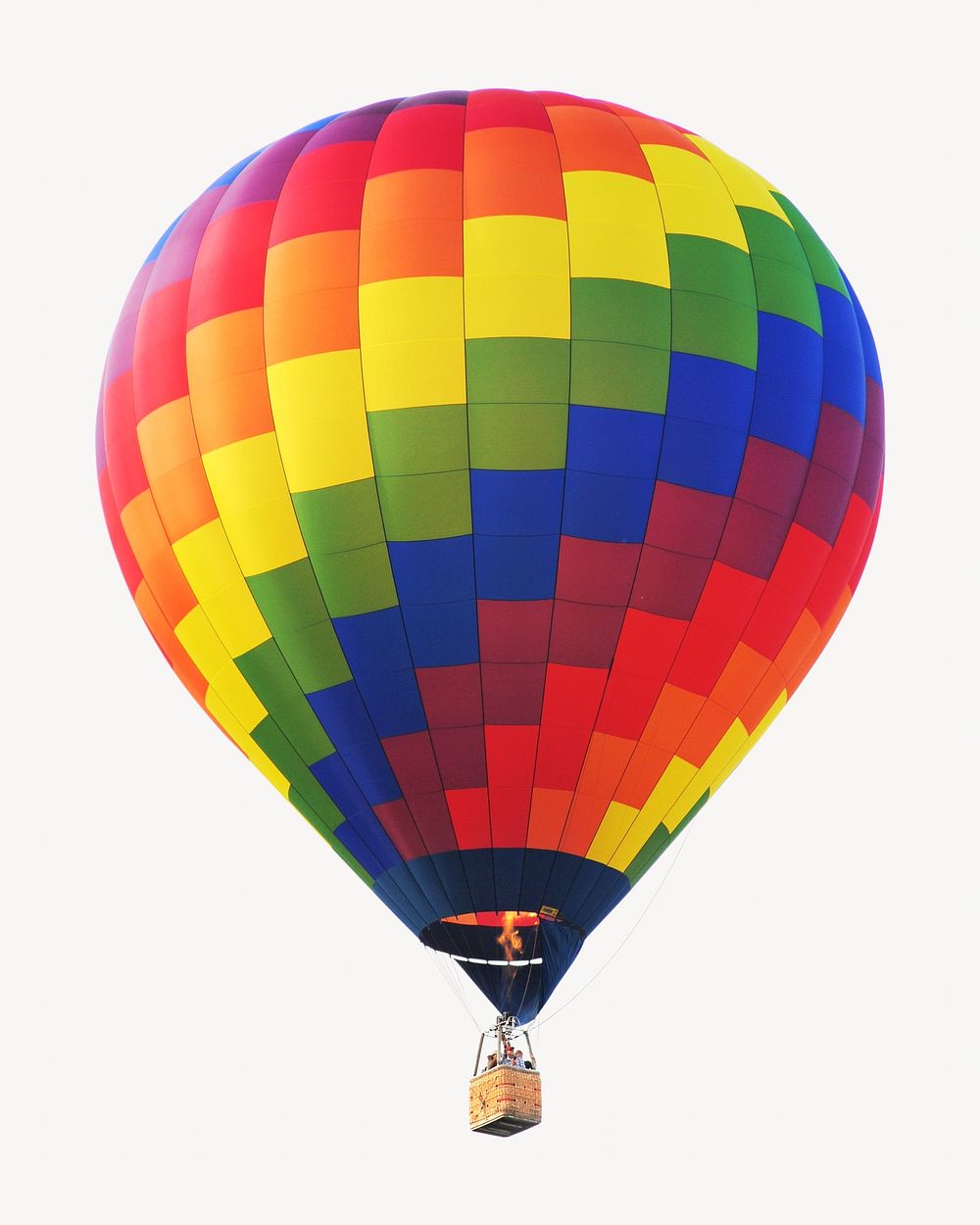 Flying air balloon isolated image on white